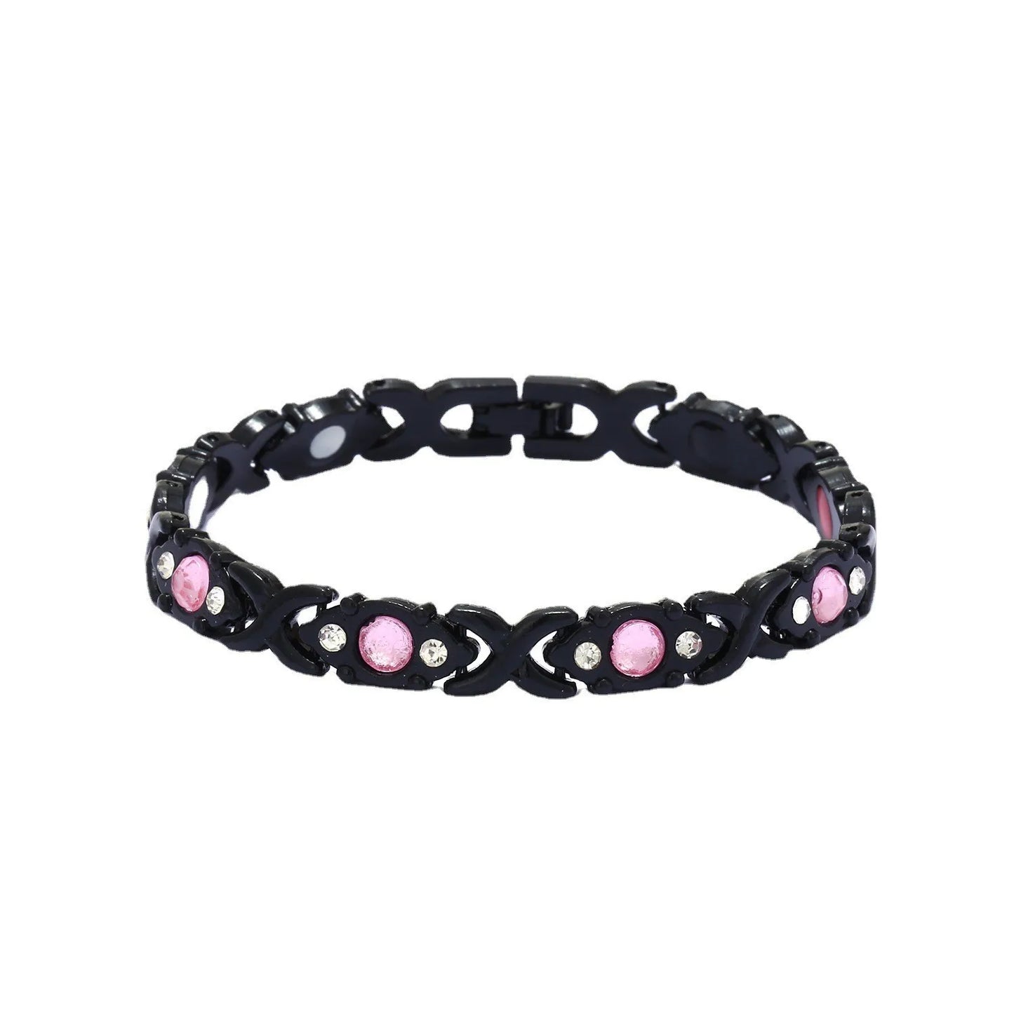 energy magnet bracelet with diamond studded