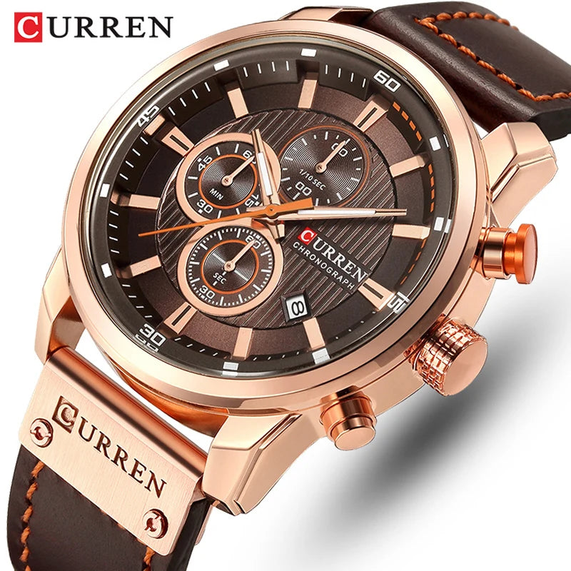 CURREN Brand Watch Men Leather Sports Watches