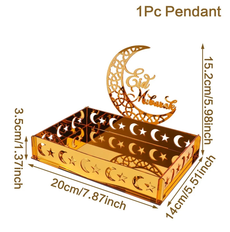 Ramadan Tray Table Centerpieces Plate Acrylic