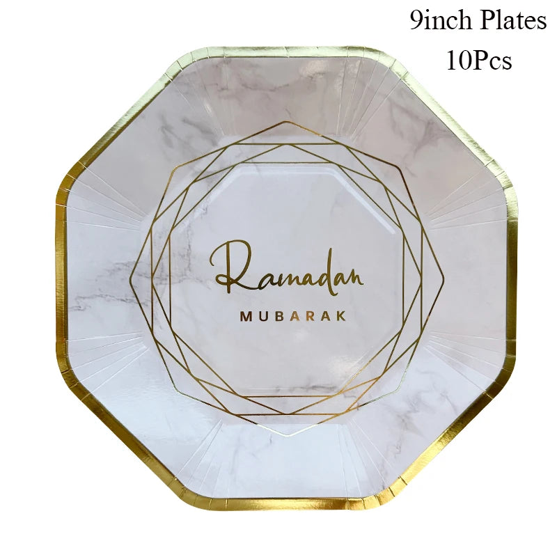 Eid Mubarak Plates Banner Tableware