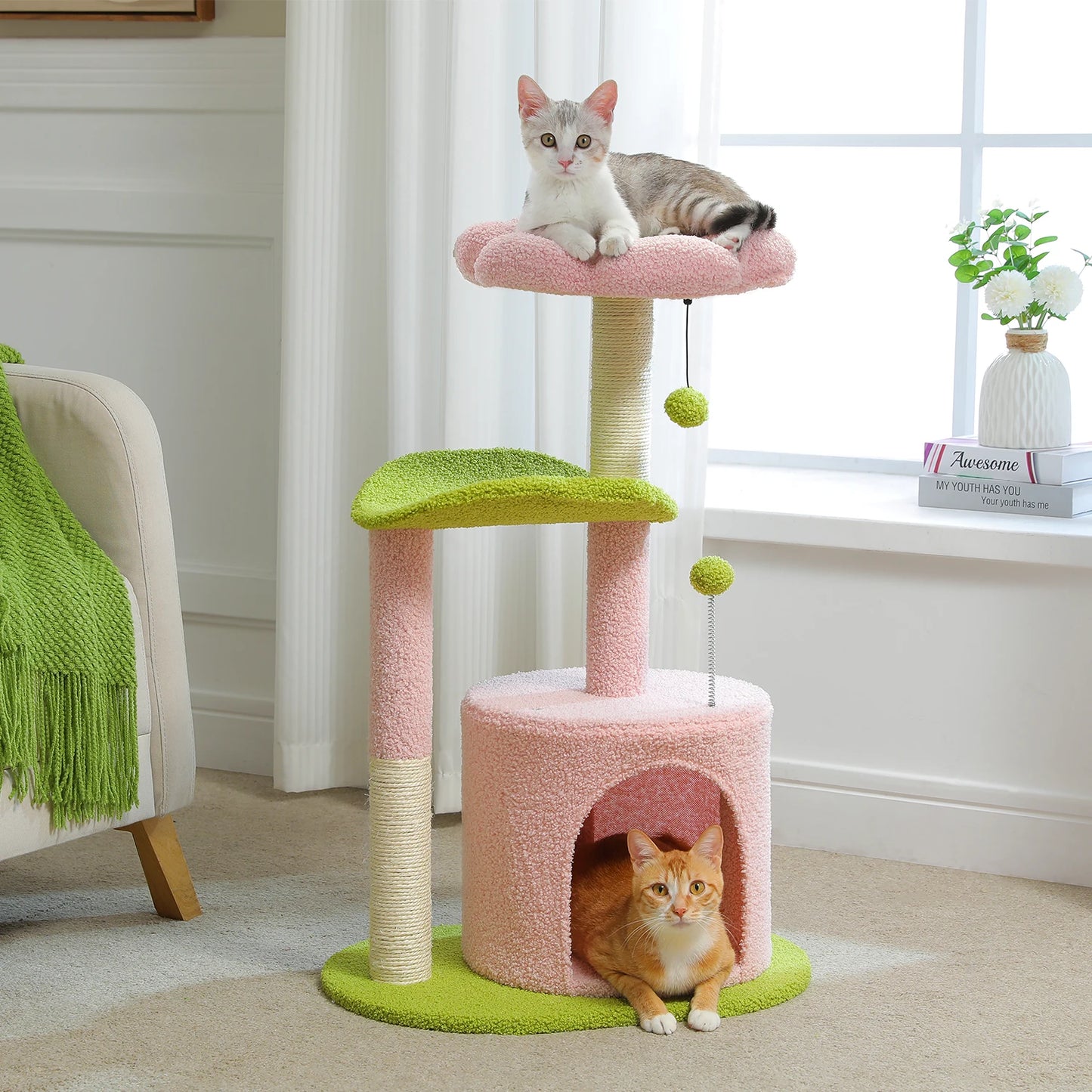 Flower Cat Tree for Indoor Cats