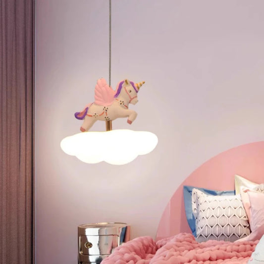 Cute Children's Room Colored Pegasus Chandeliers