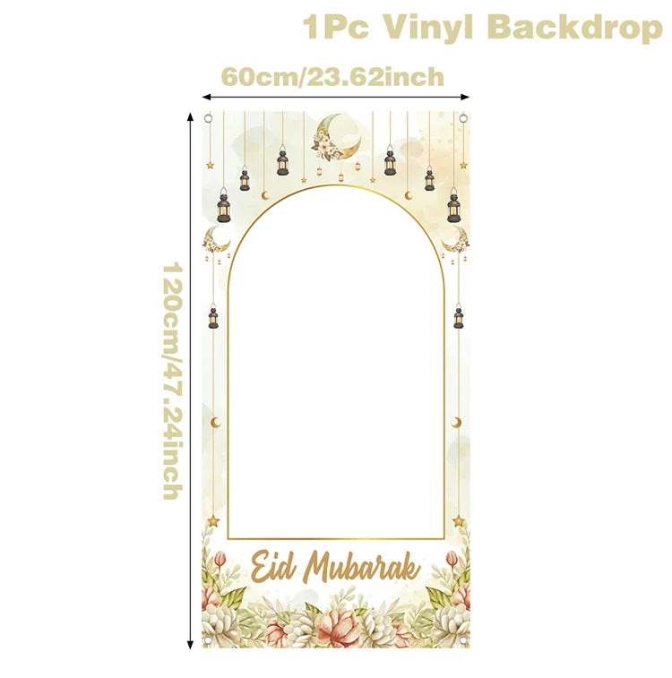 Eid Mubarak Photo Booth Frame Background Ramadan Decoration 2025