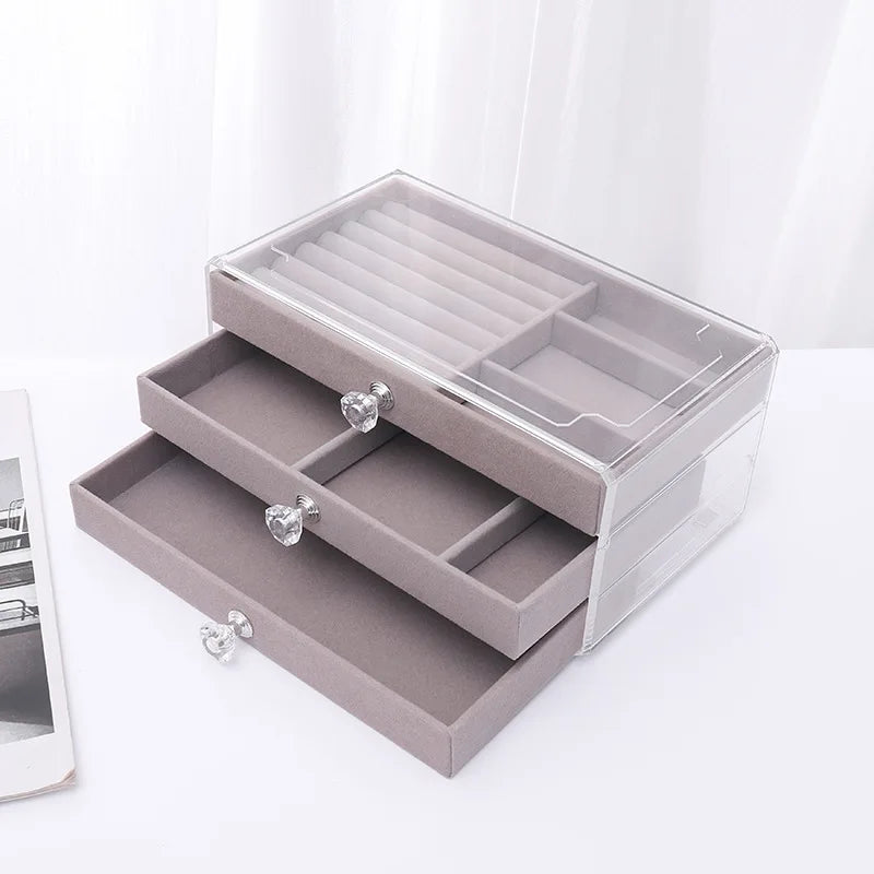 New three-layer clear drawer storage box