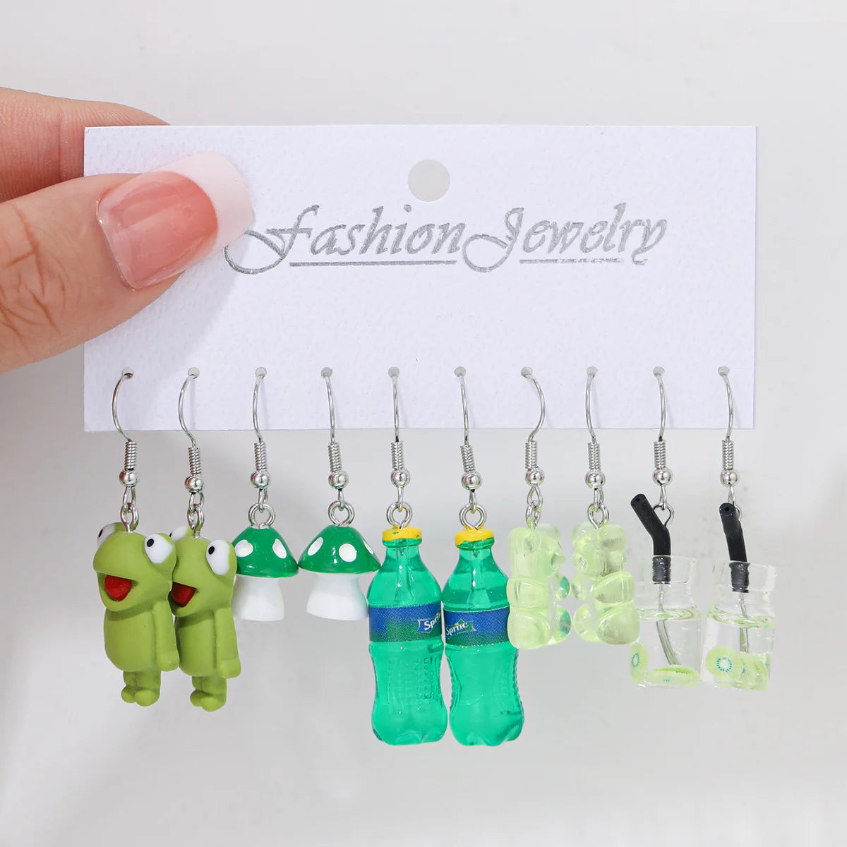 Fashion Sweet Fruit Drink Earrings Set for Women