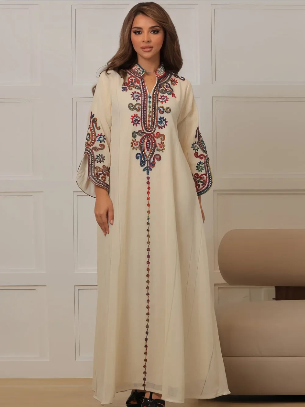 Muslim Abaya for Women Party Dresses Embroidery Long Robe