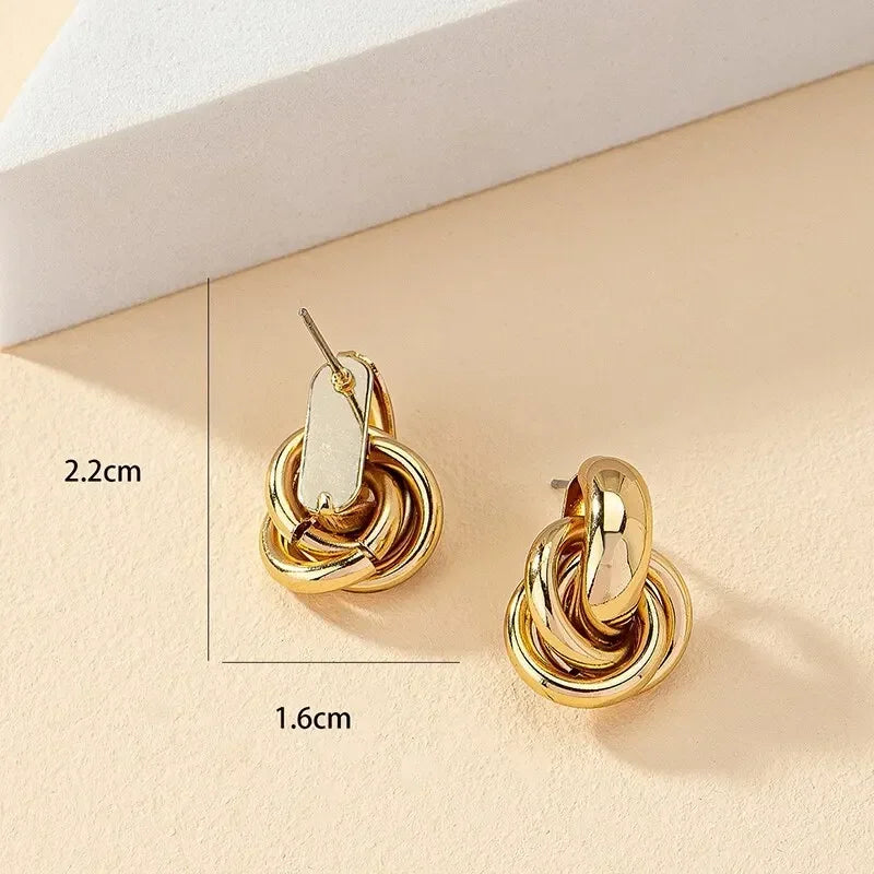 Gold Silver Color Knot Hoop Earring