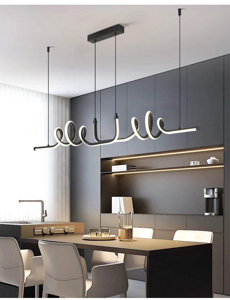 Modern Black LED Pendant Light Home Fixture