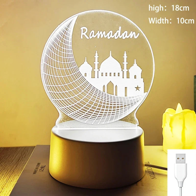 Eid Mubarak LED Lantern Light Ramadan kareem Decorations for home 2025