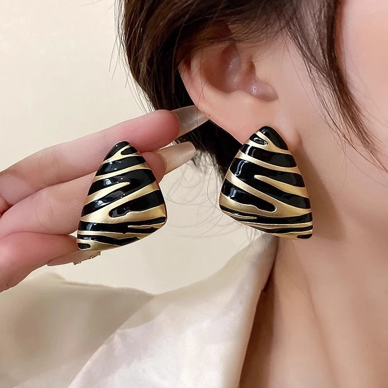 Vintage Triangular Stud Earrings for Women