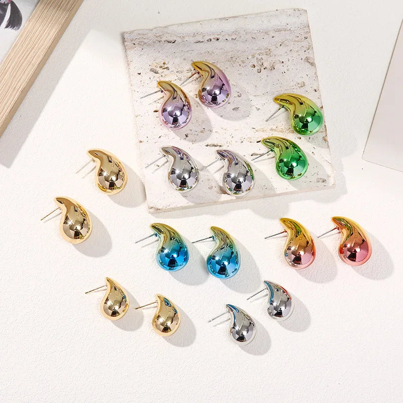 Gradient Colorful Waterdrop Drop Earrings