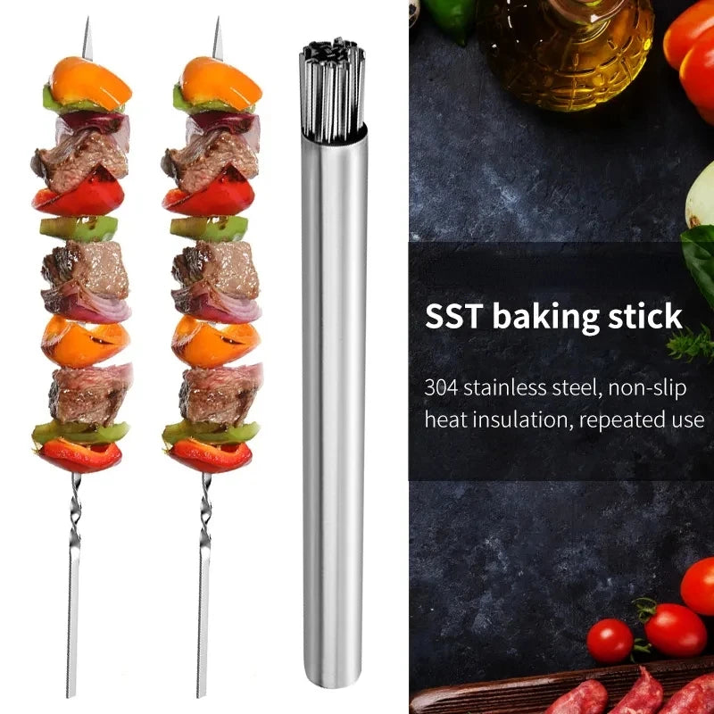 Reusable Barbecue Skewers with Storage Tube