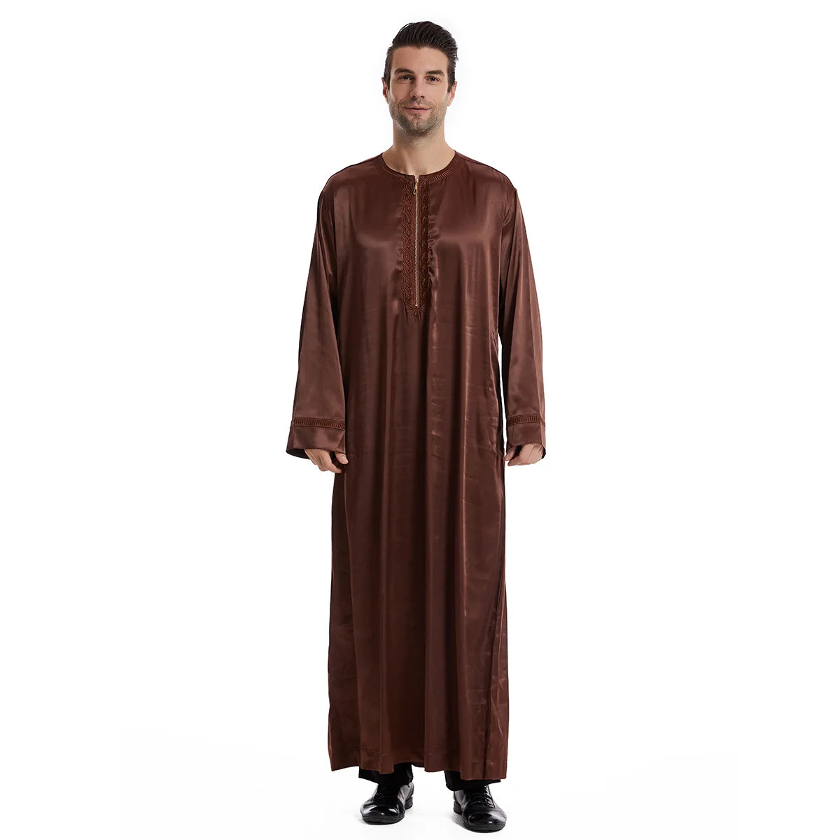 Muslim Men Jubba Thobe Men's Long Dress Islamic