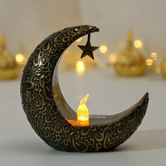 2025 Ramadan Decoration Star Moon LED Candlestick Lamp