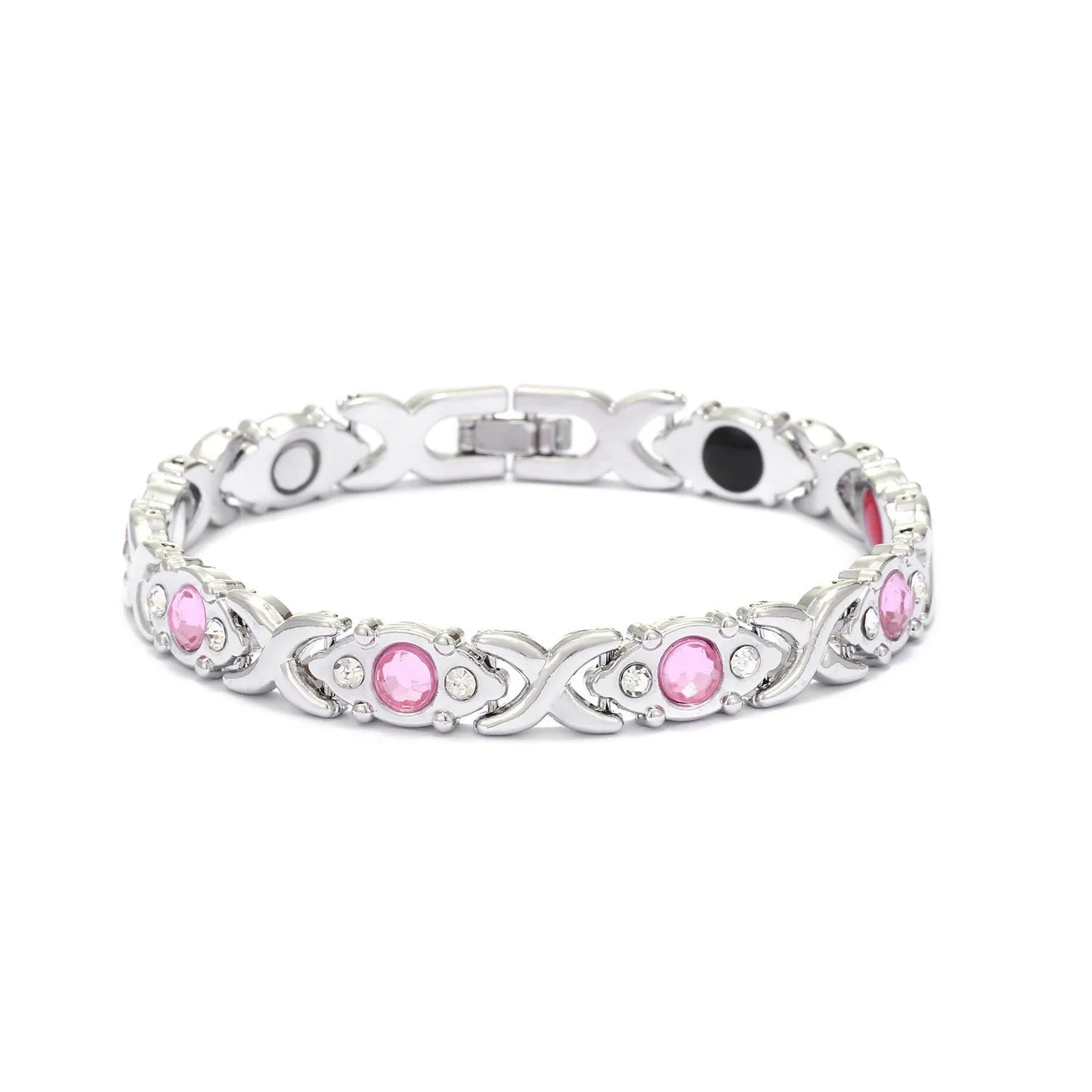 energy magnet bracelet with diamond studded