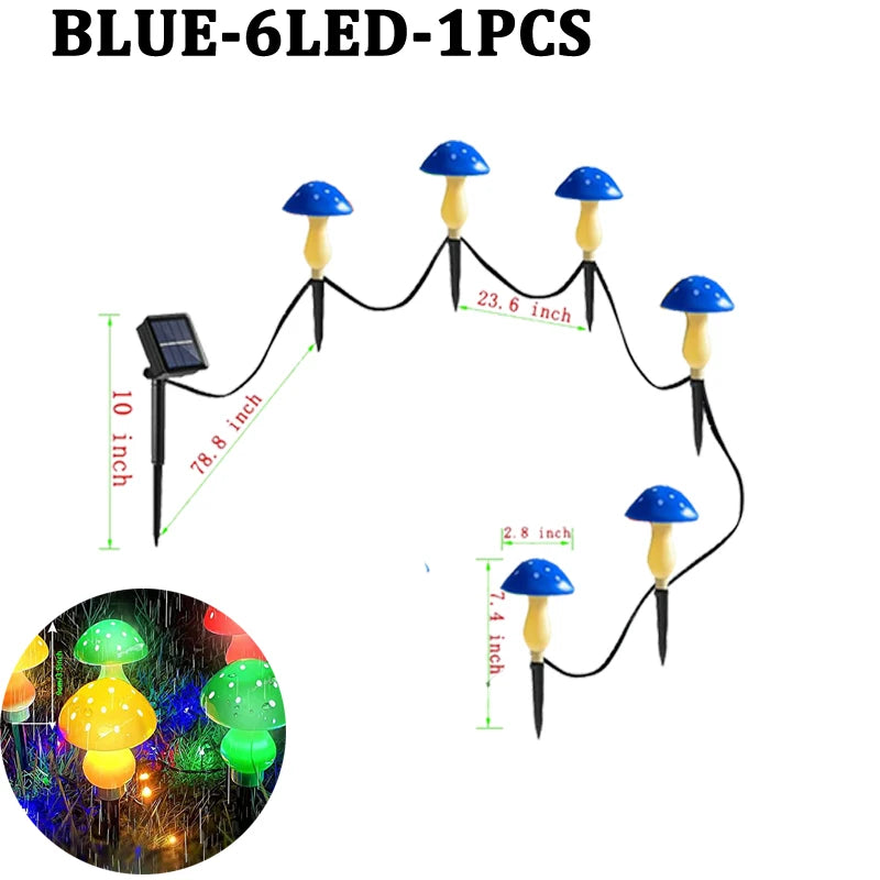 Solar Mushroom Light Garden Outdoor Decor 8 Modes