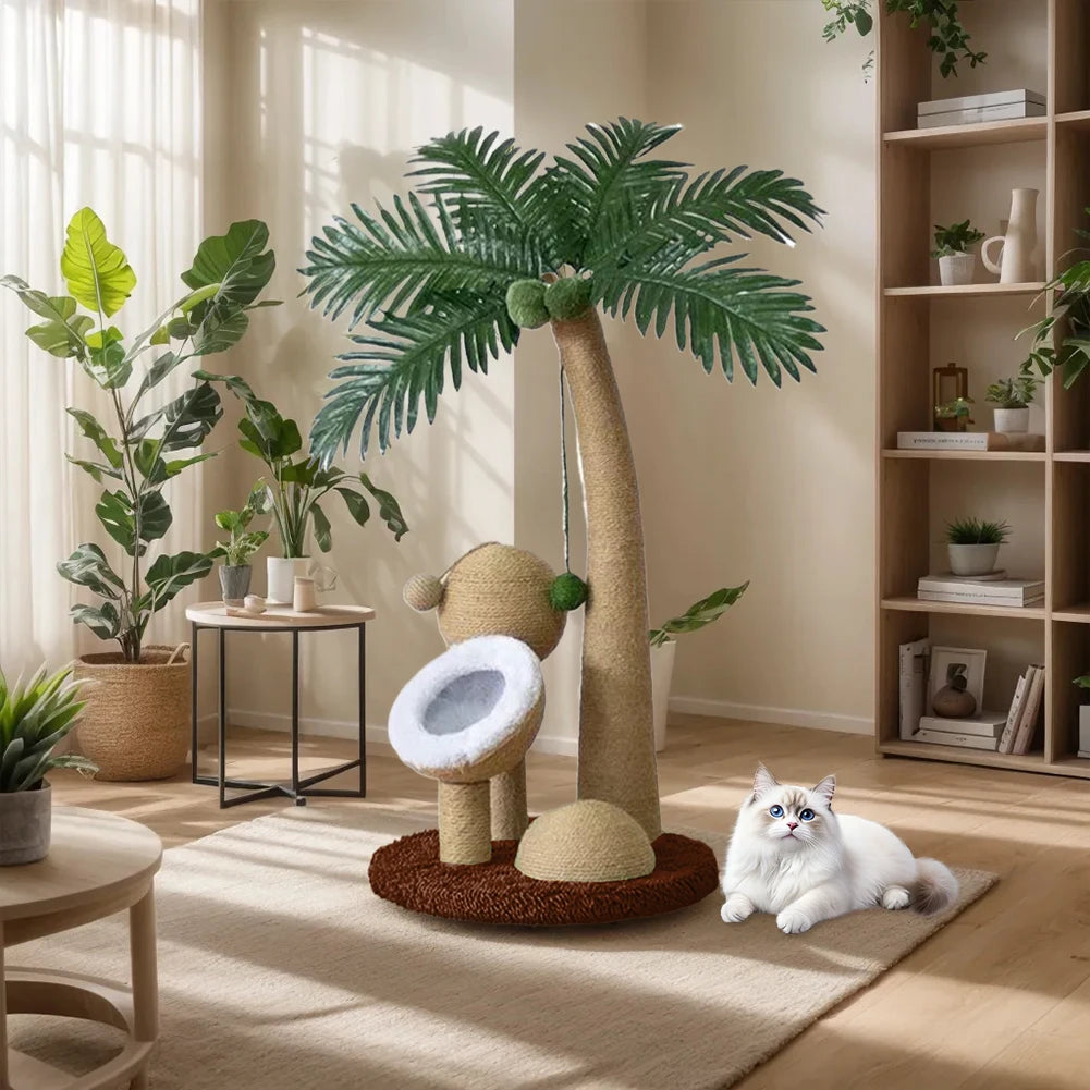 Coconut Tree Cat Claw Sharpener Pole