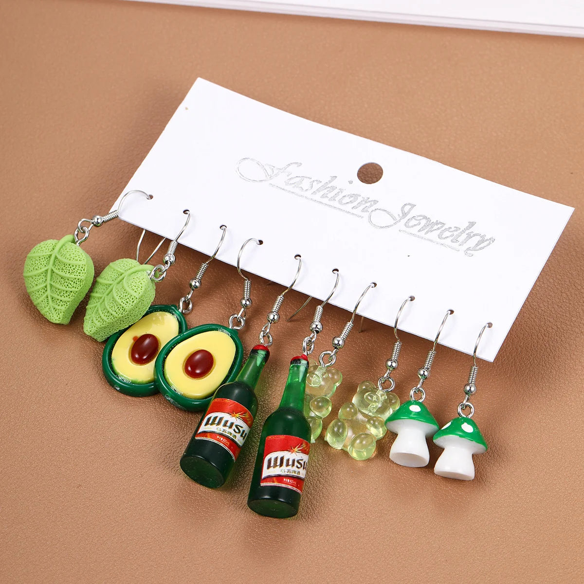 Fashion Sweet Fruit Drink Earrings Set for Women