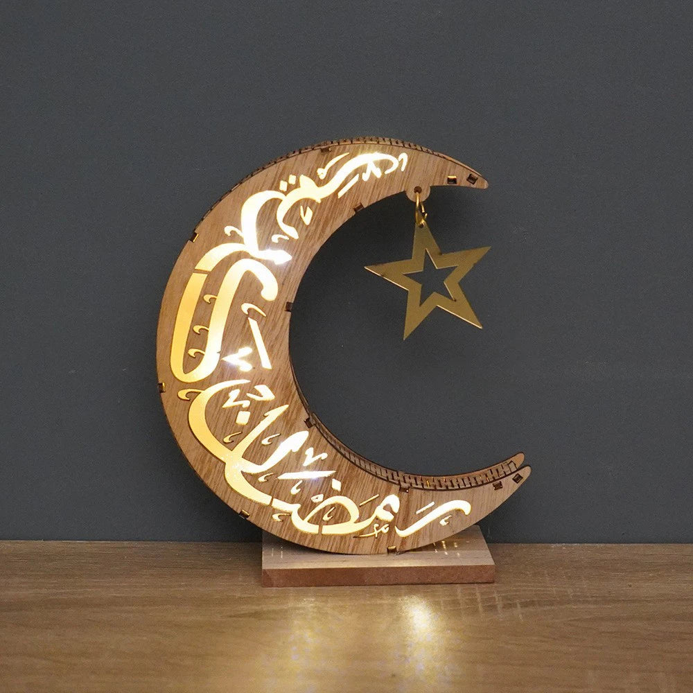 Gold Ramadan Moon Led Lamp