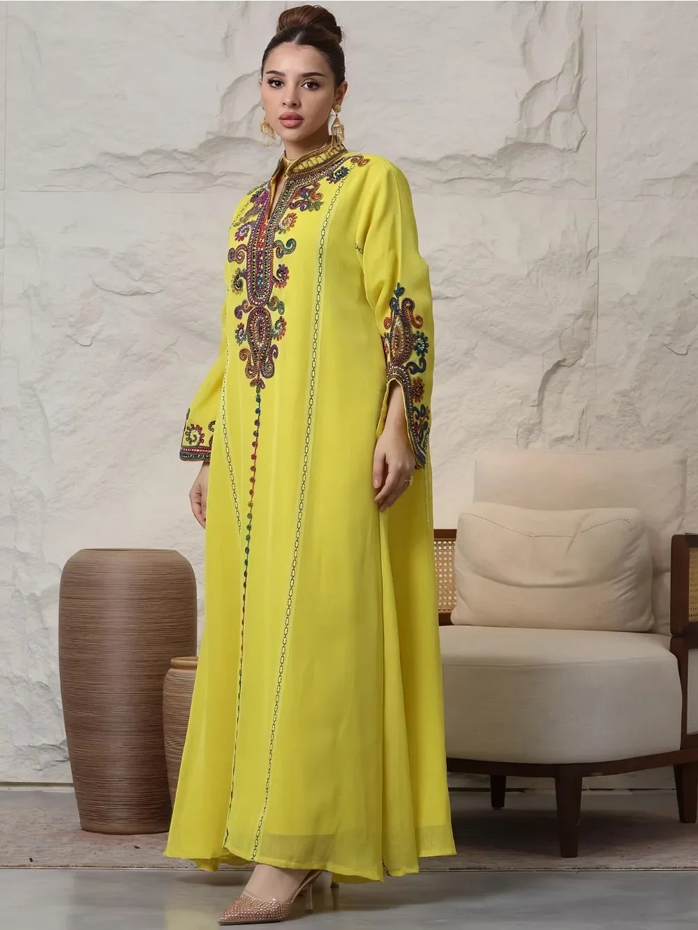 Muslim Abaya for Women Party Dresses Embroidery Long Robe