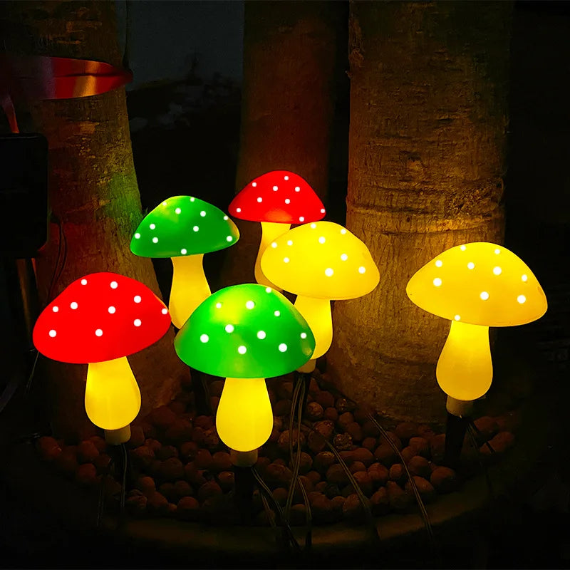 Solar Mushroom Light Garden Outdoor Decor 8 Modes