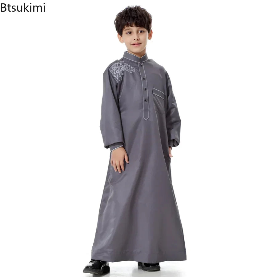 2025 Muslim Boys Kids Robe Thoub Jubba Thobe Daffah