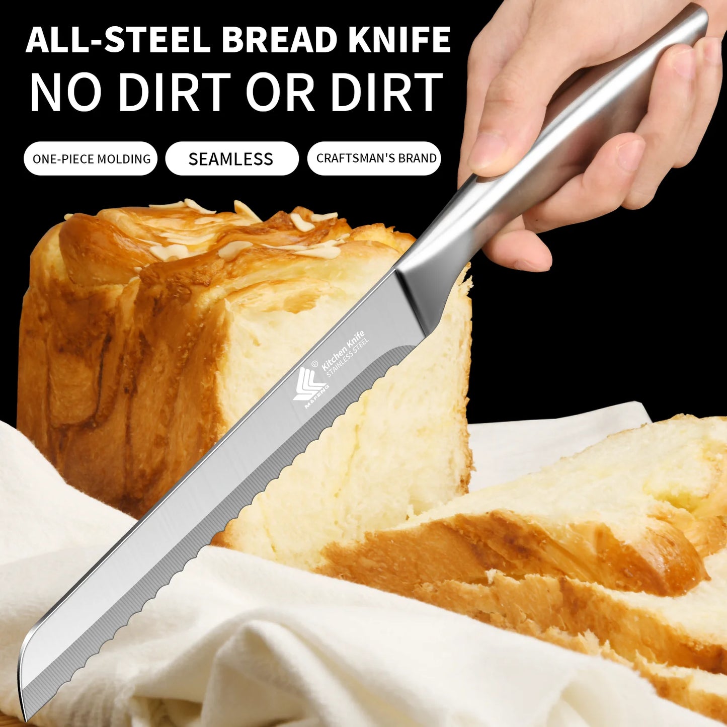 All-steel bread knife