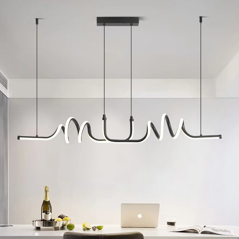 Modern Black LED Pendant Light Home Fixture