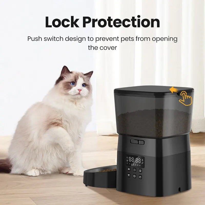 Pet Feeder Button Version Auto Cat Food Dispenser