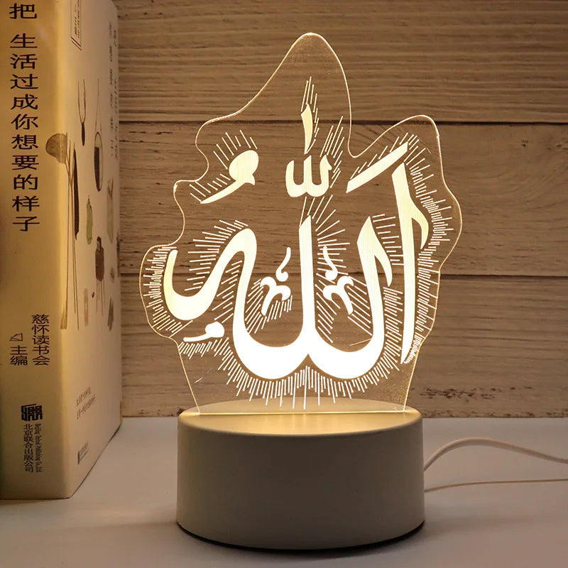 3D Moon Castle Acrylic LED Night Light Eid Mubarak