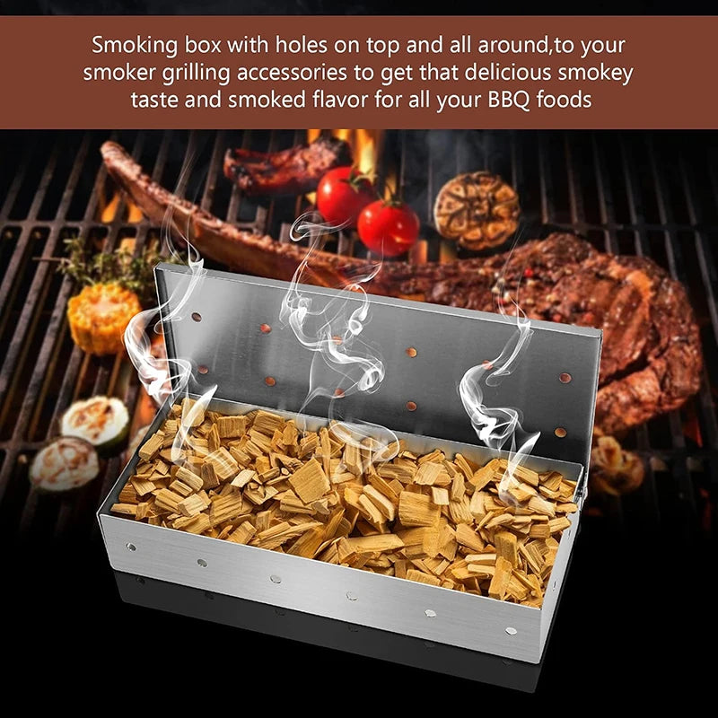 Smoker Box for Wood Chips Stainless Steel Stainless Steel