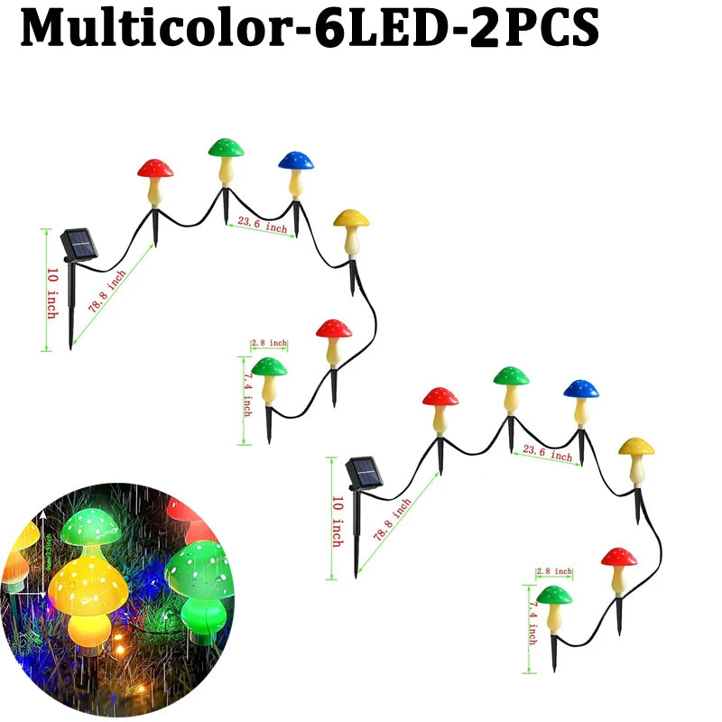 Solar Mushroom Light Garden Outdoor Decor 8 Modes