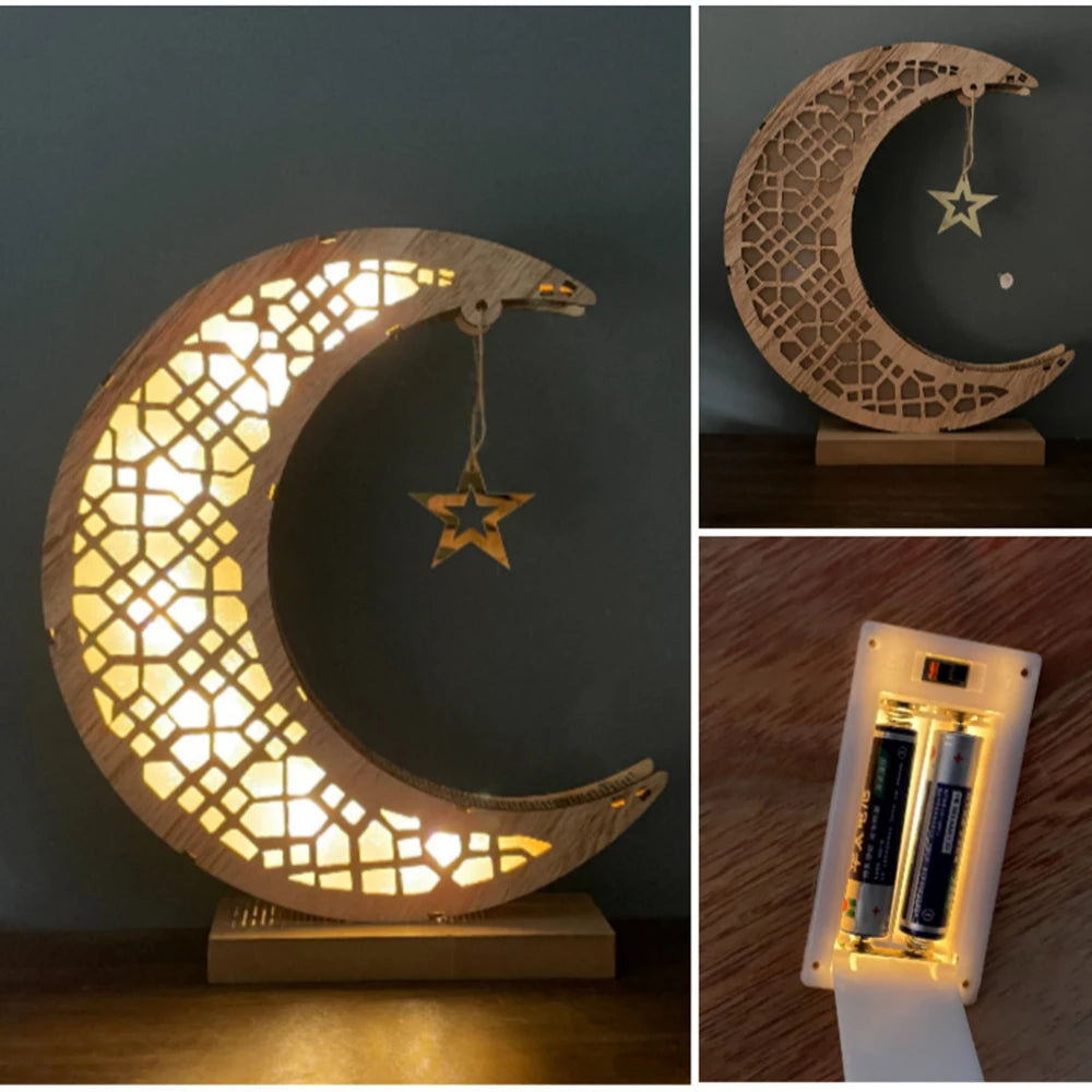 Gold Ramadan Moon Led Lamp