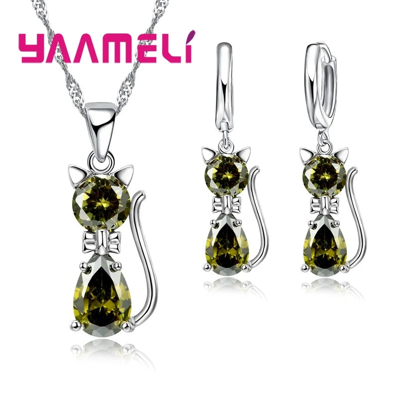 Real 925 Sterling Silver Color Jewelry Sets