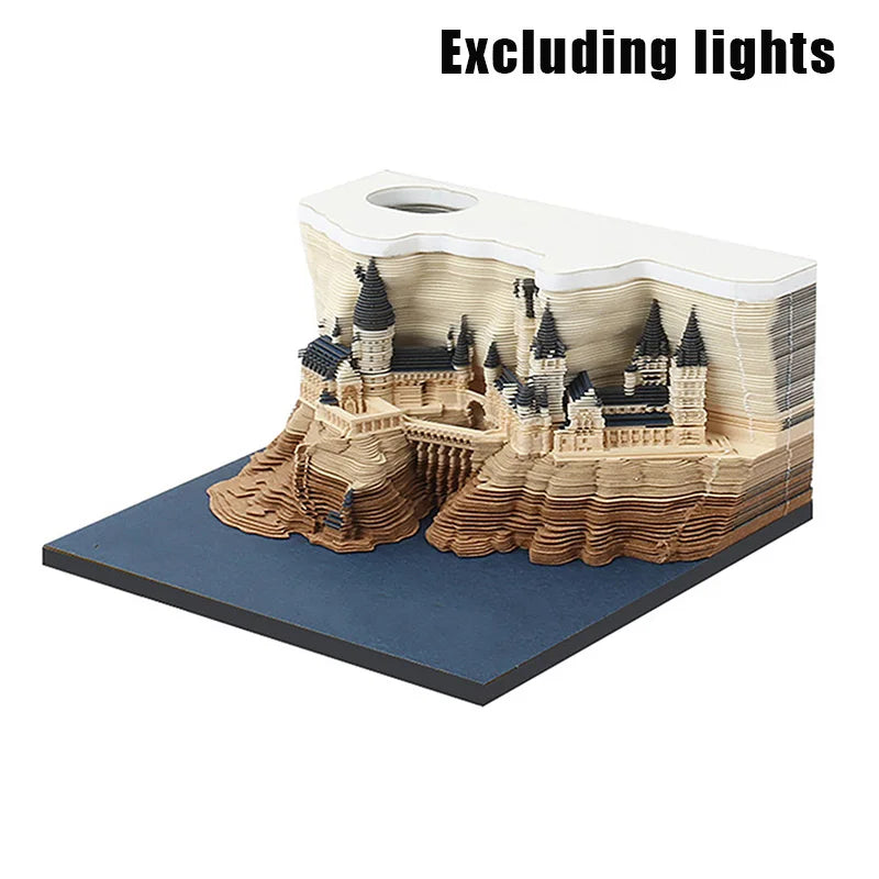 2025 Creative Hogwarts Magic Castle Calendar Sticker with Light 3D