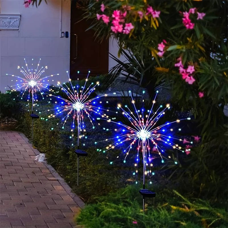 Solar Fireworks Lights Outdoor Waterproof Light