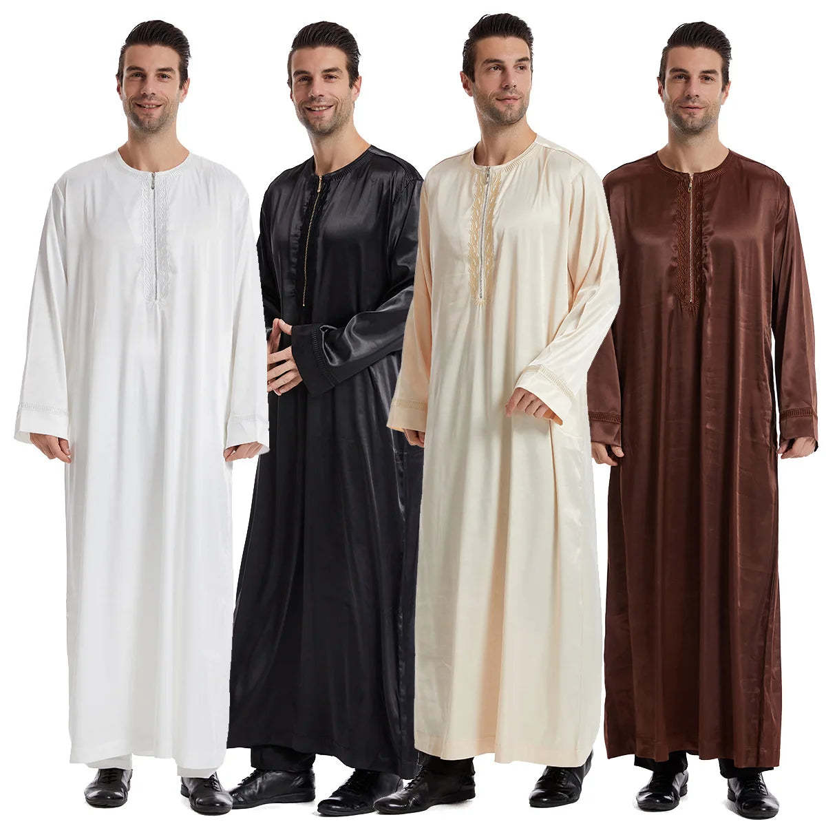 Muslim Men Jubba Thobe Men's Long Dress Islamic