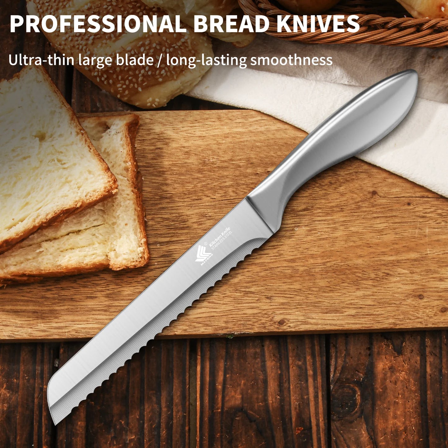 All-steel bread knife