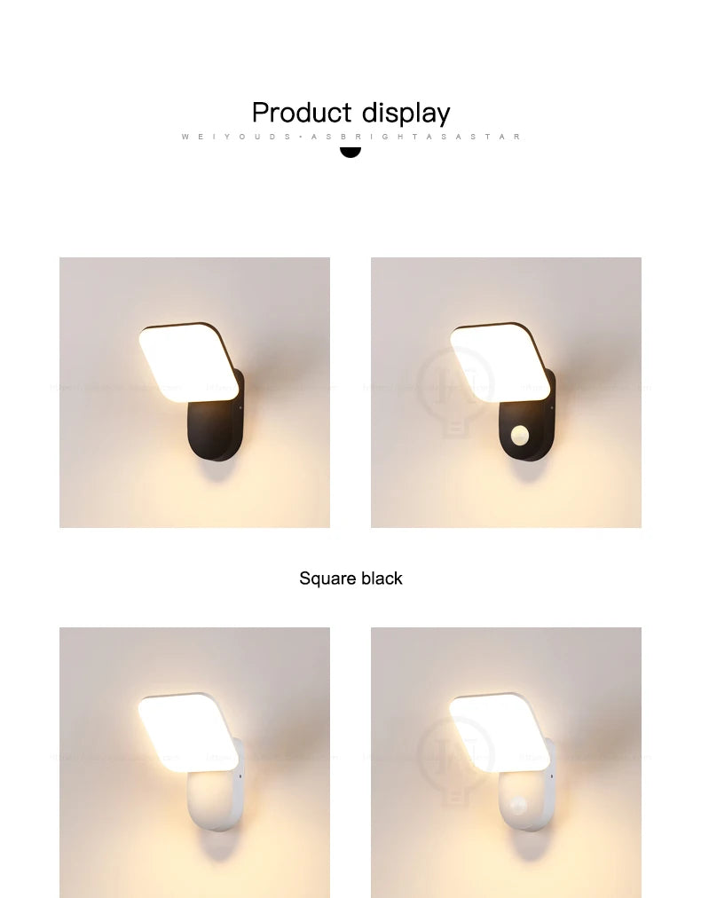 Outdoor LED Wall Lamp with Motion Sensor