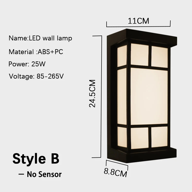 LED Outdoor Wall Light Waterproof Motion Sensor