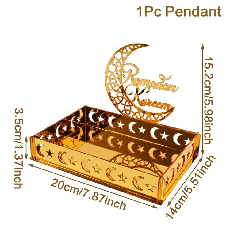 Ramadan Tray Table Centerpieces Plate Acrylic