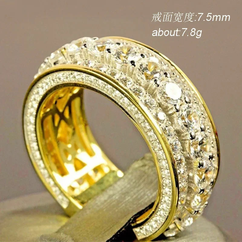 14 k gold color Gold Full Diamond Round Ring