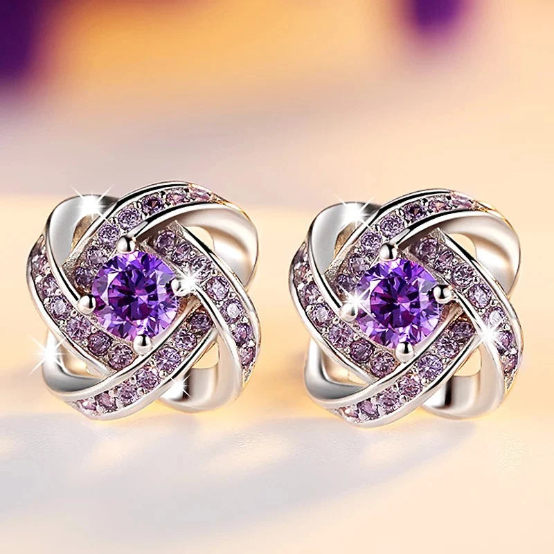 Elegant Lady Aesthetic Stud Earrings with Brilliant Zirconia Graceful