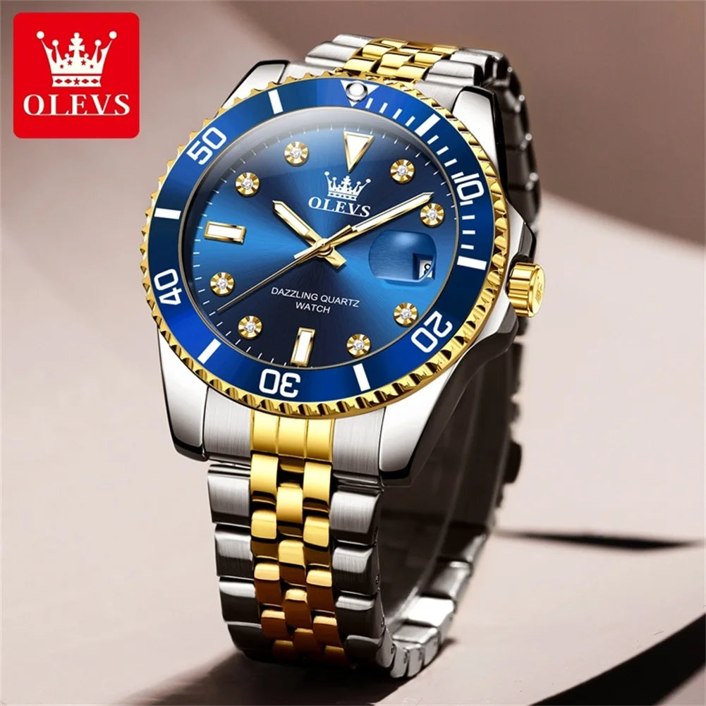 OLEVS Luxury Watch Waterproof Male Clock