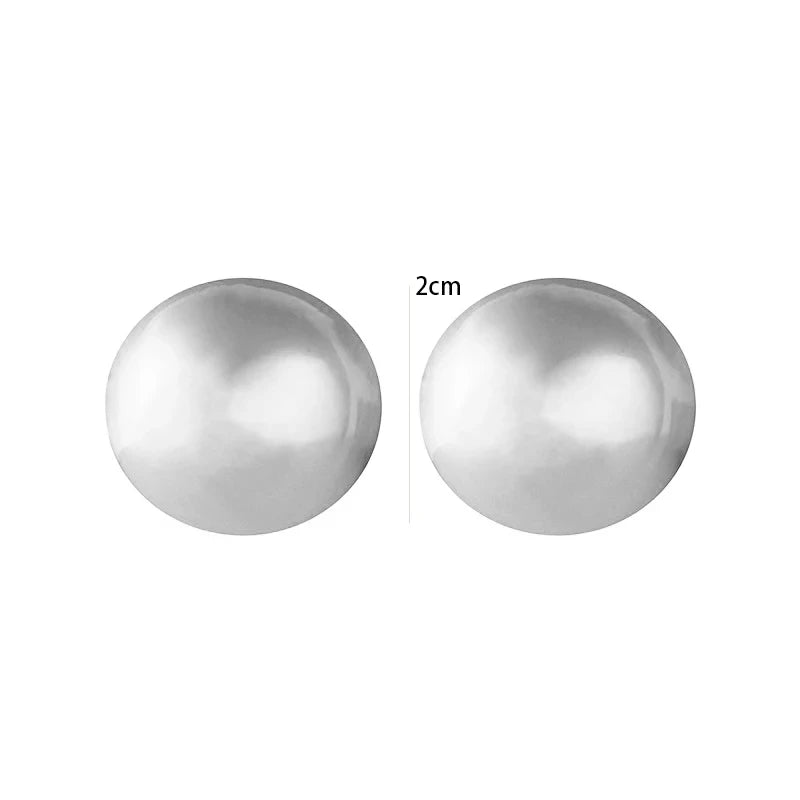 Punk Fashion Geometric Metal Big Ball Round Stud Earrings