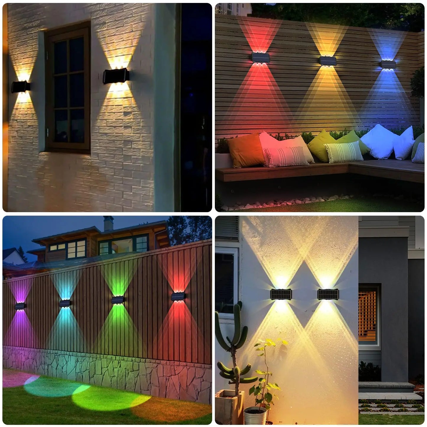 Solar Wall Lamp Outdoor Warm Light Waterproof