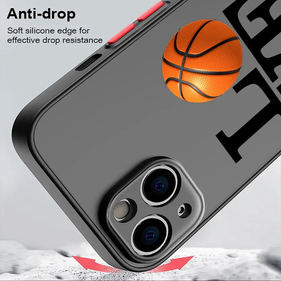 Sport Love Basketball Texture Phone Case for iPhone 15 ProMax SE 11 Pro 16s 14 Pro 13 12