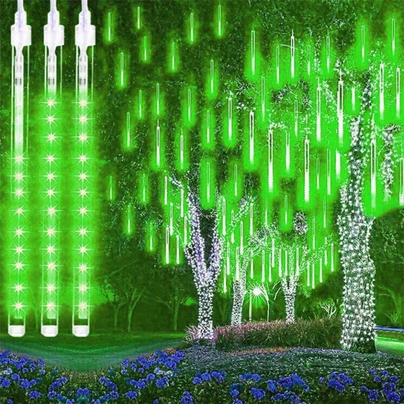 Outdoor Lights 32/24/16/8 Tubes Garland Led Meteor Shower Rain String Lights