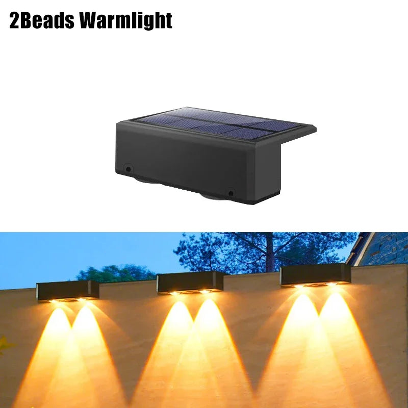 1/2/4/6 Pcs Outdoor Solar Wall Light Waterproof Fence Lamp Ultra Strong Spotlight Illumination for Garden Fence or Exterior Wall