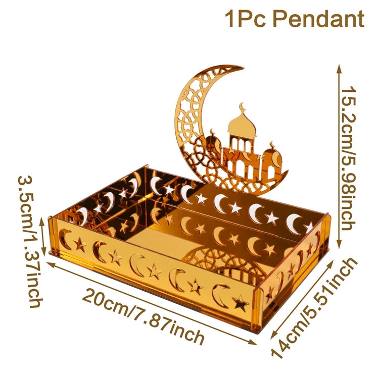 Ramadan Tray Table Centerpieces Plate Acrylic